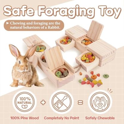 Interactive Wooden Pet Rabbit Toys