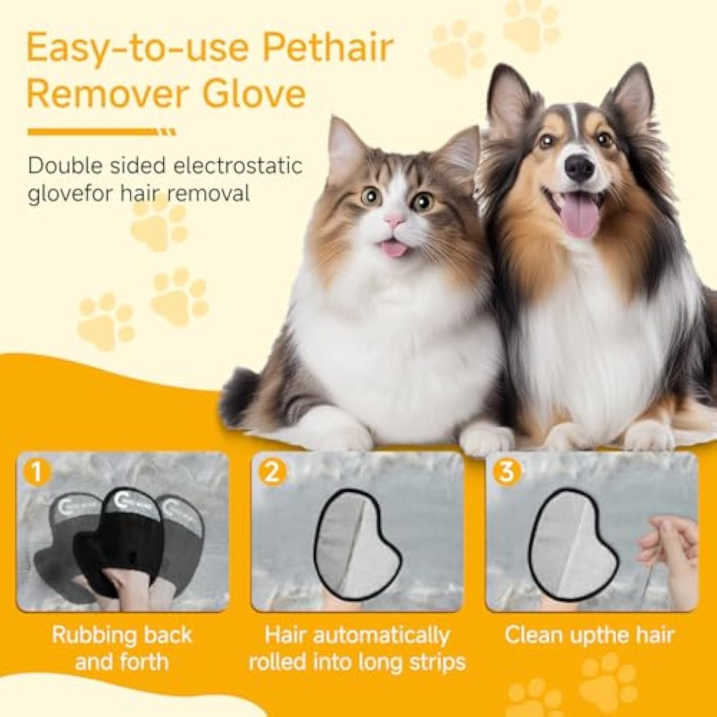 2 Pcs Pet Hair Removal Glove