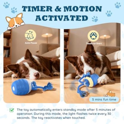 Interactive Dog Toys - 2025 Upgraded Motion Activated Balls for Medium/Large Dogs