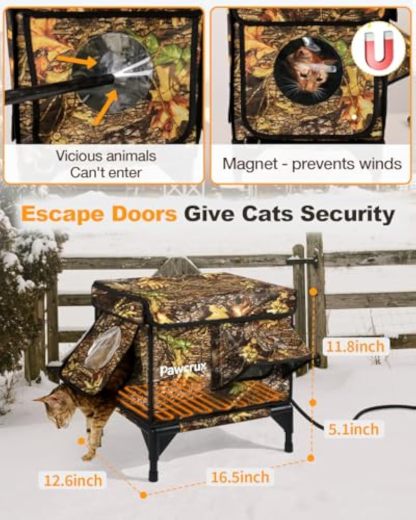 Weatherproof Heated Cat House for Outdoor in Winter