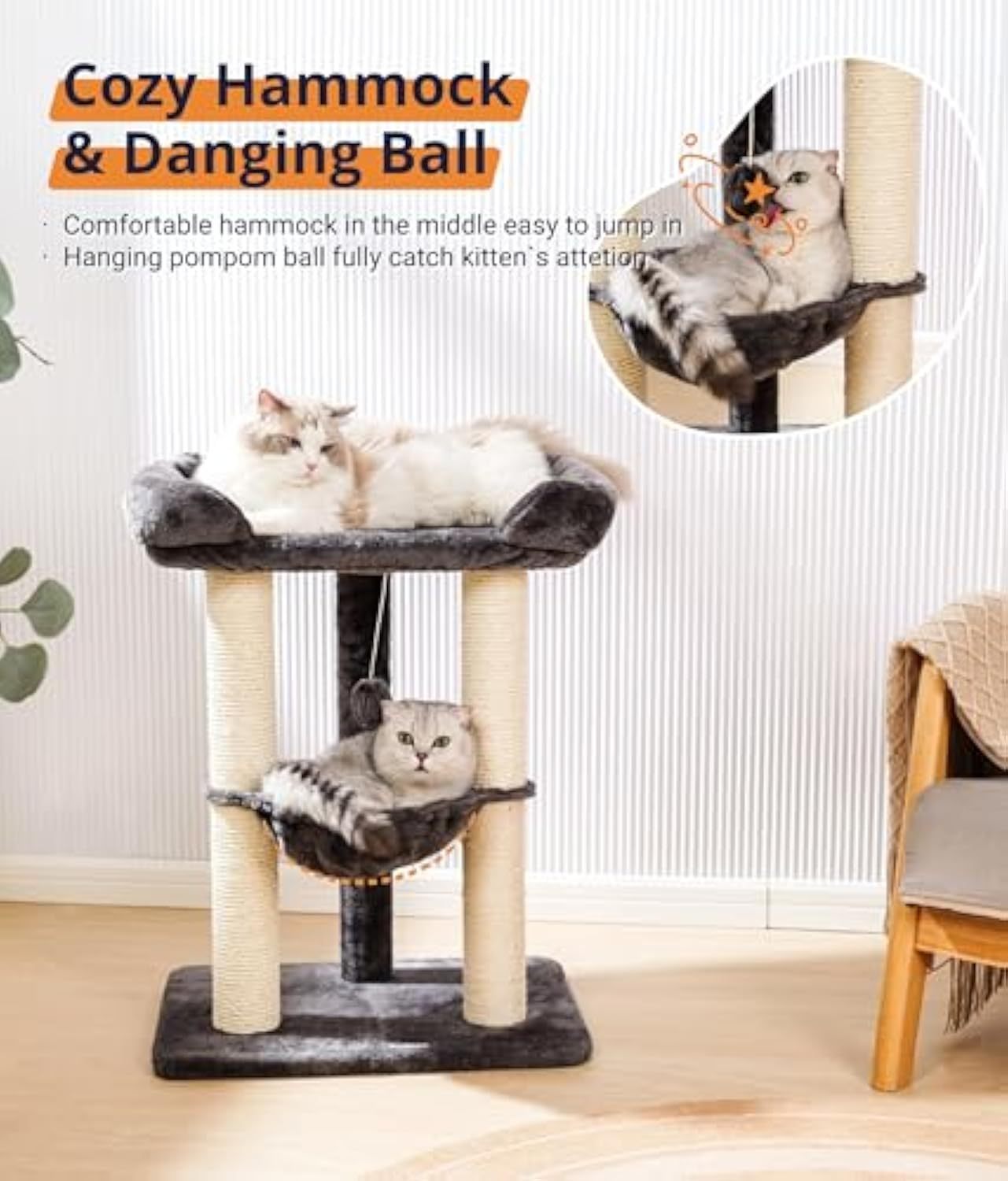 28" Cat Tree Tower for Indoor Cats