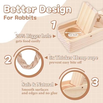 Interactive Wooden Pet Rabbit Toys