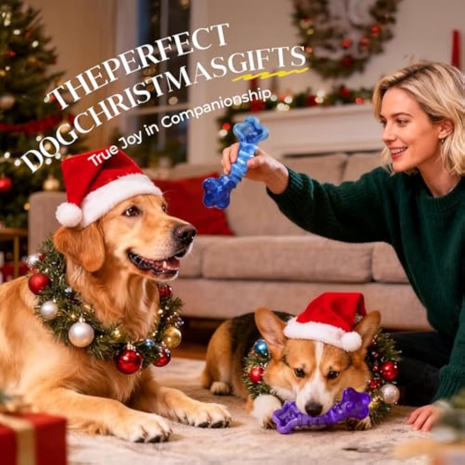 Indestructible Dog Toys for Aggressive Chewers: 2-Pack Tough Chew Toy for Large Dogs