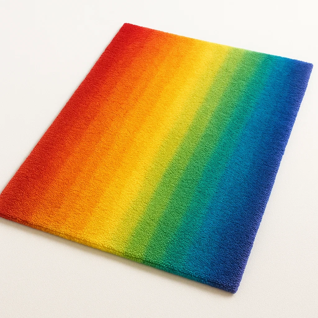 Tappeto arcobaleno in poliammide multicolore