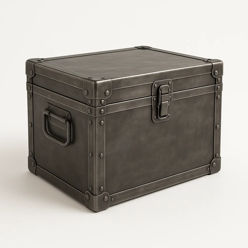 Contenitore portaoggetti in metallo acciaio grigio 50×40×35 cm