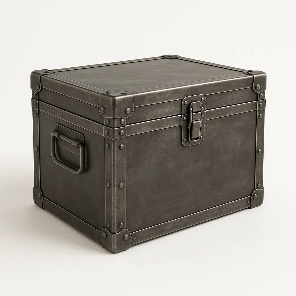 Contenitore portaoggetti in metallo acciaio grigio 50×40×35 cm