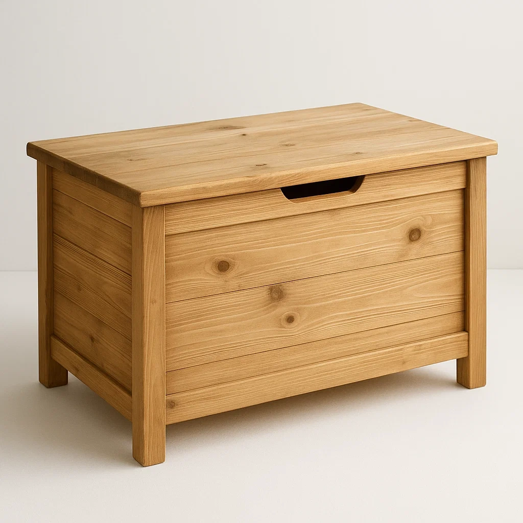 Contenitore portaoggetti in legno di pino 80×40×50 cm