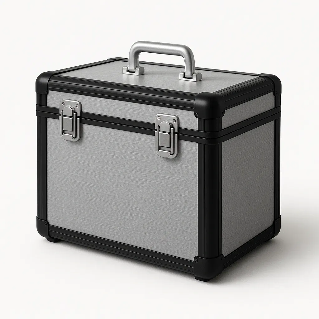 Contenitore portaoggetti in alluminio e acciaio argento 30×20×25 cm