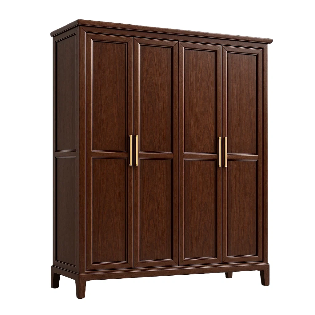 Guardaroba in legno massello di noce con 4 ante 180×60×200 cm