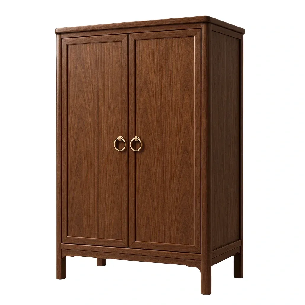 Guardaroba in legno massello noce a due ante