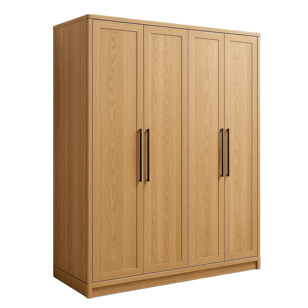 Guardaroba in legno rovere a quattro ante 200×120×60 cm