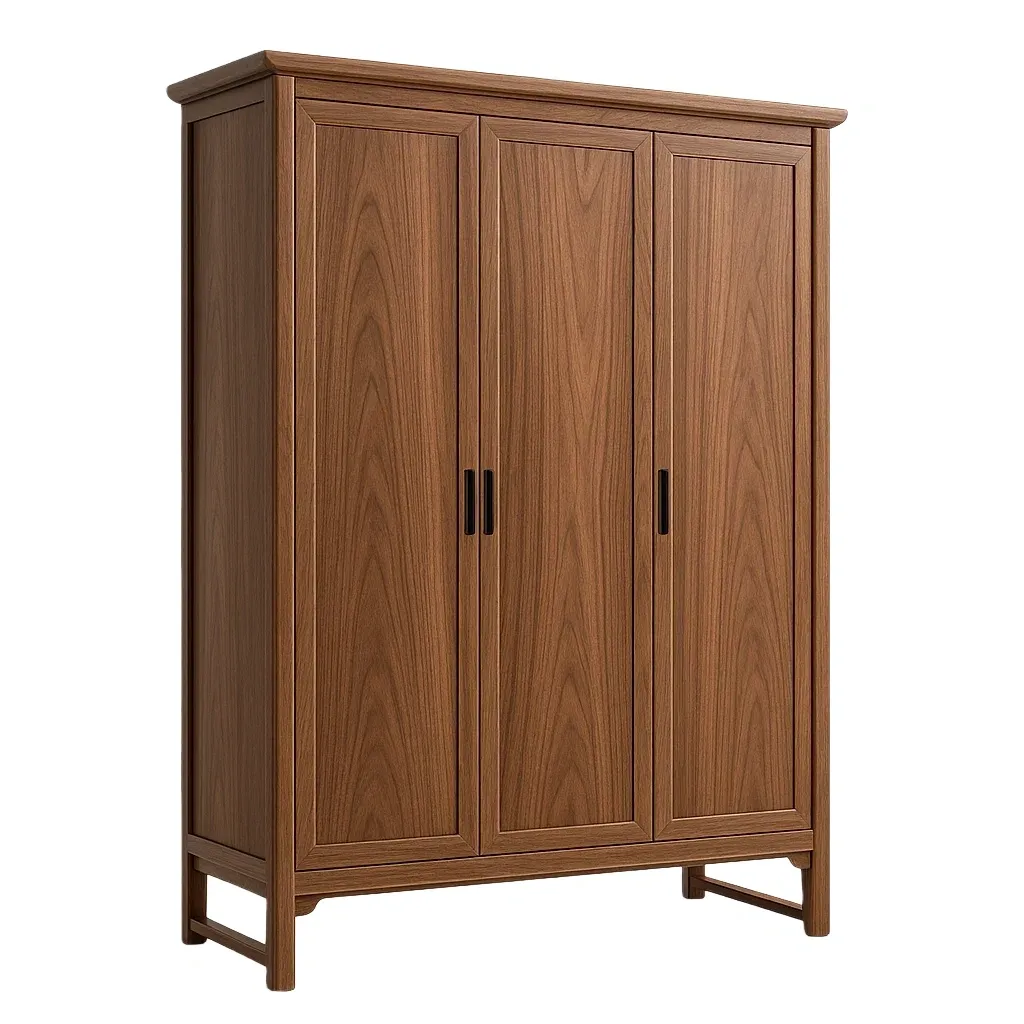 Guardaroba in legno massello finitura noce a tre ante