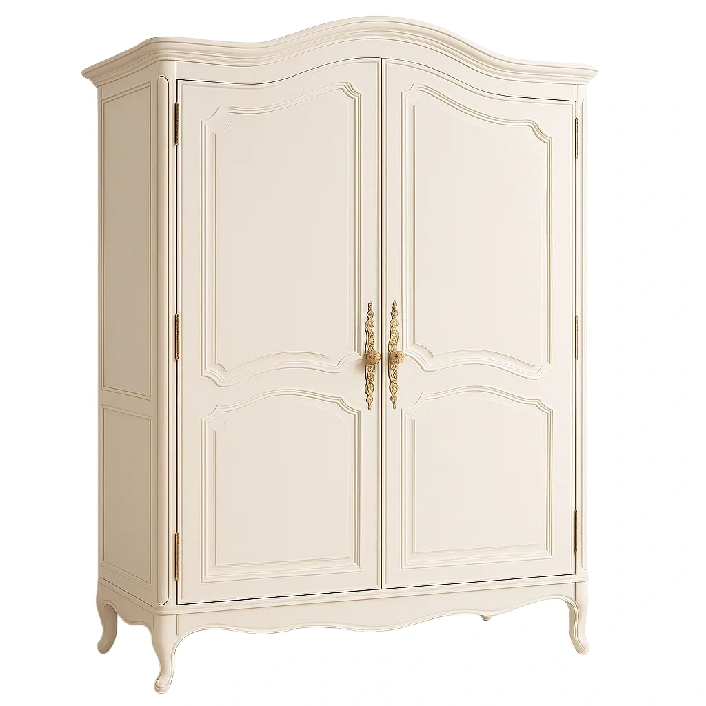 Guardaroba in legno massello bianco a due ante