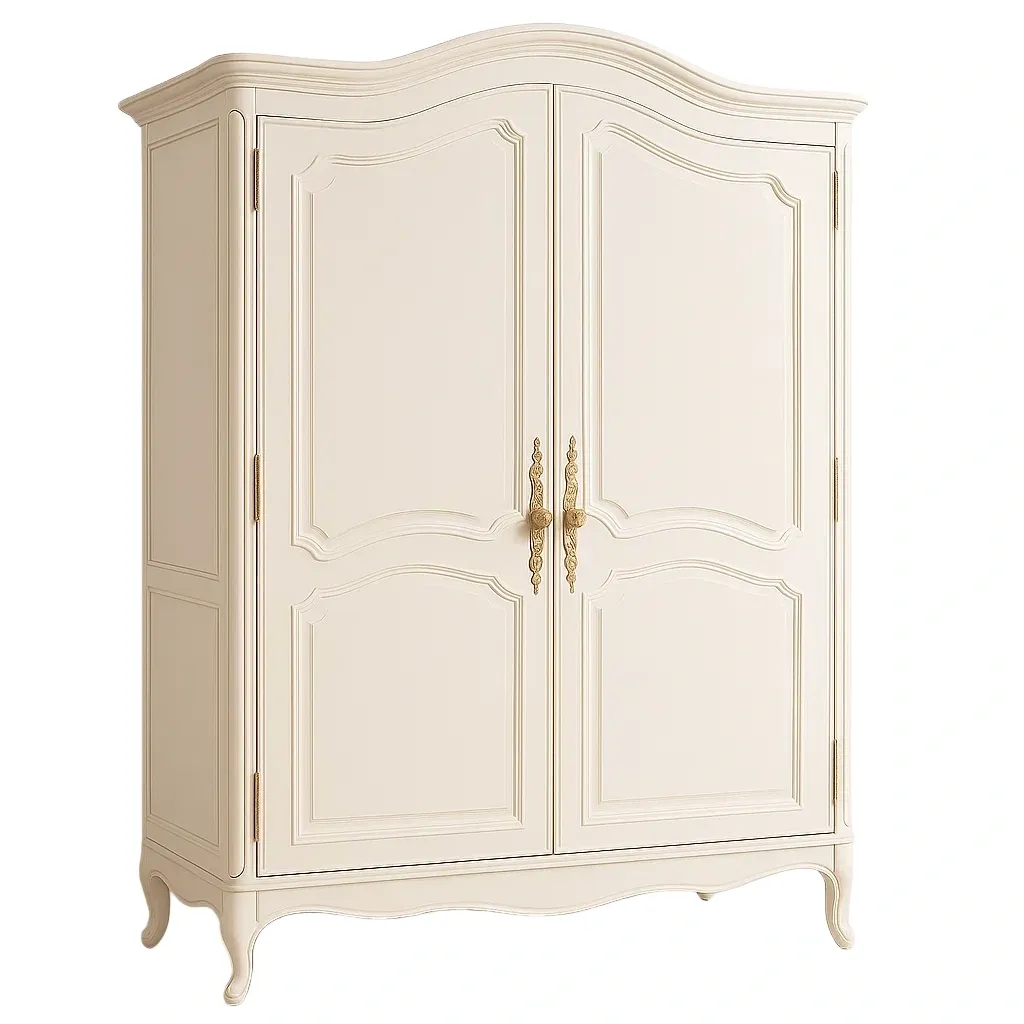 Guardaroba in legno massello bianco a due ante