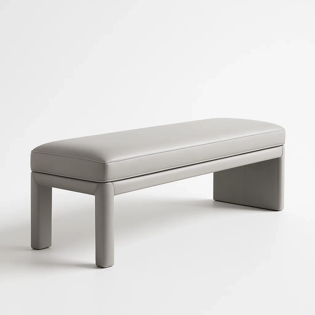 Sedile camera da letto in similpelle grigio perla