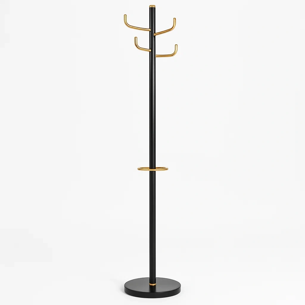 Appendiabiti in acciaio e metallo nero oro