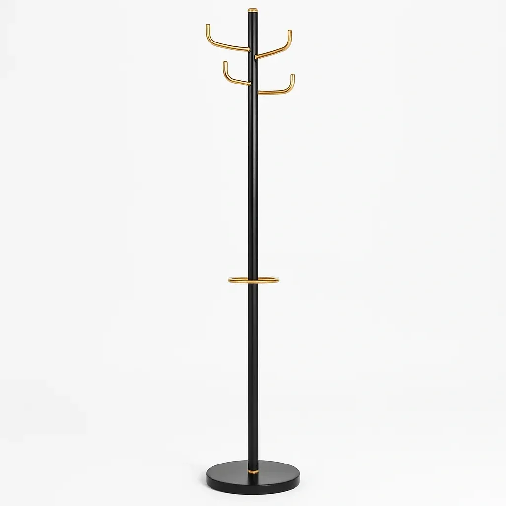 Appendiabiti in acciaio e metallo nero oro