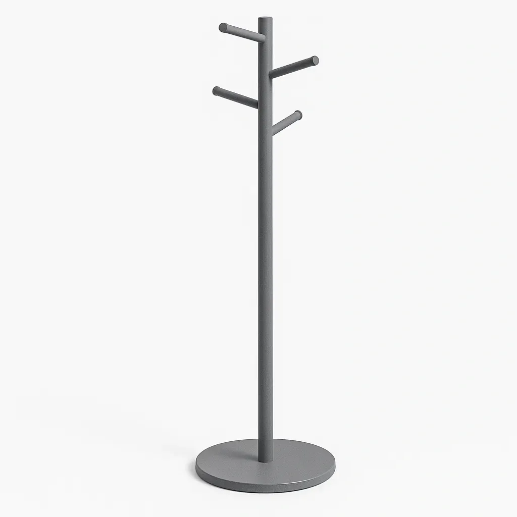 Appendiabiti da terra in metallo verniciato grigio