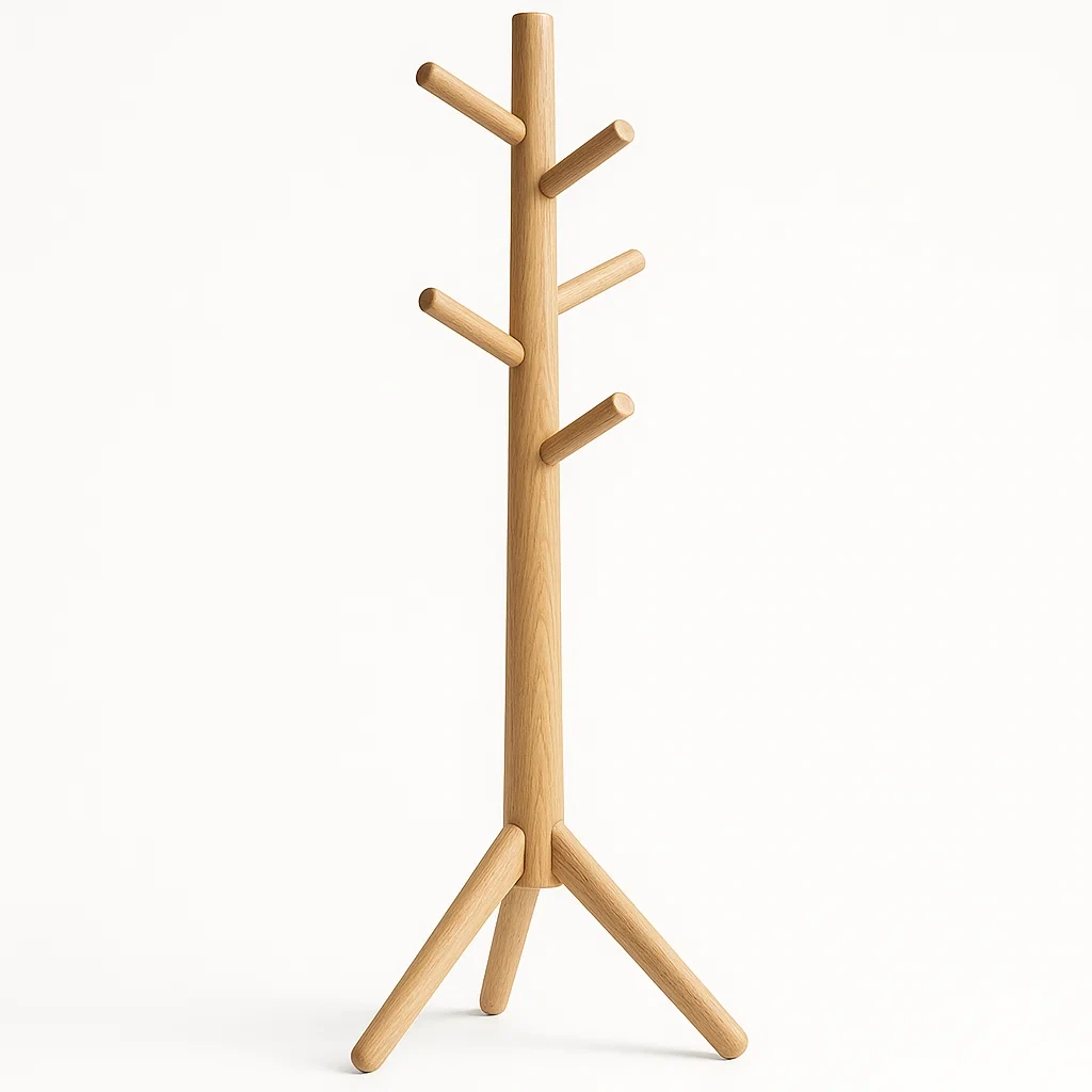 Appendiabiti in legno massello di rovere