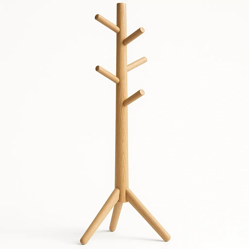 Appendiabiti in legno massello di rovere