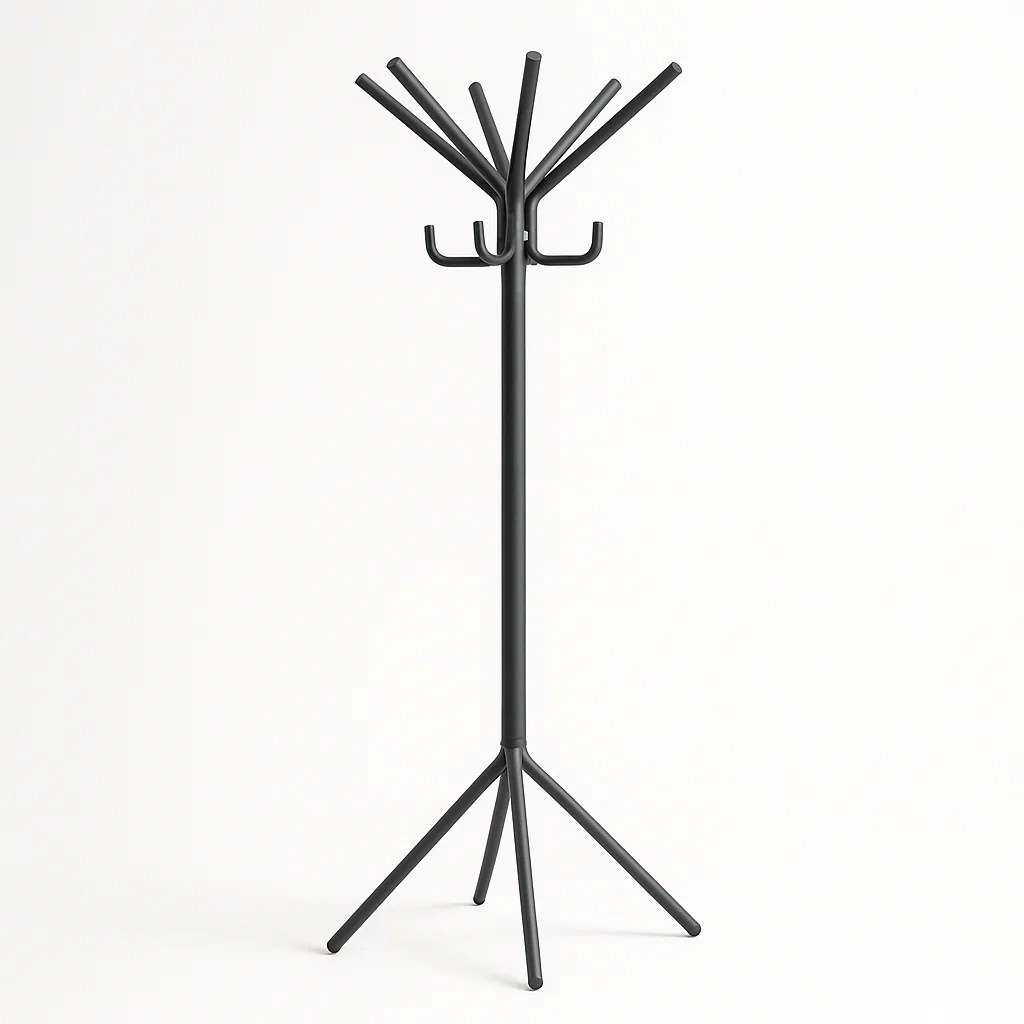 Appendiabiti in metallo nero 6 ganci