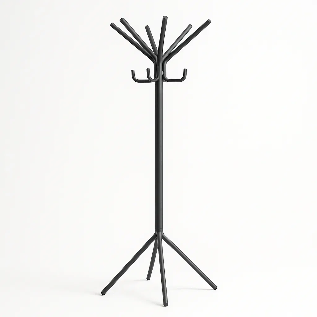 Appendiabiti in metallo nero 6 ganci