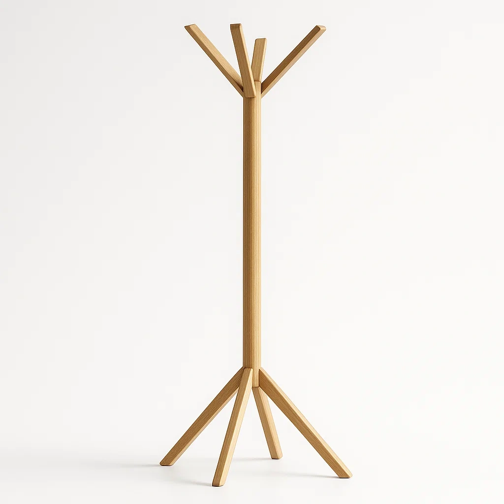 Appendiabiti in legno massello con 4 ganci