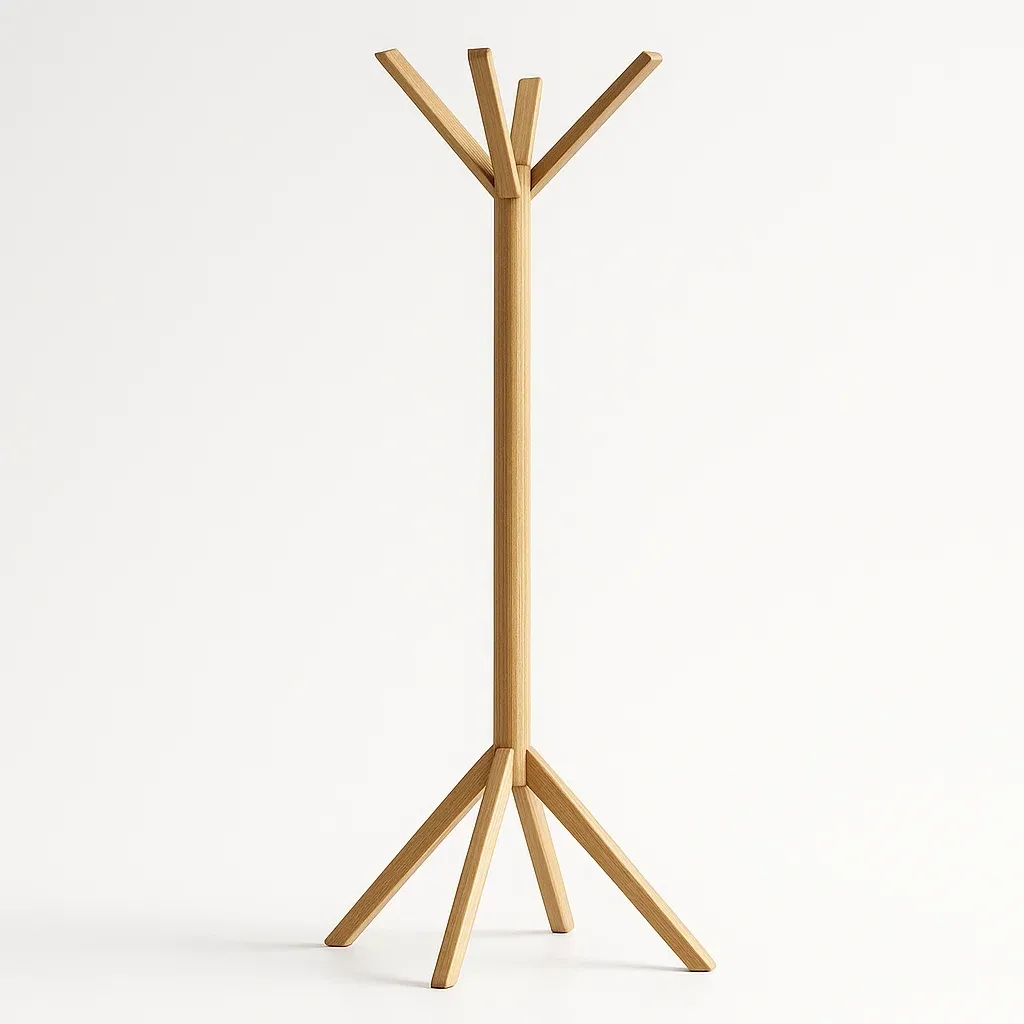 Appendiabiti in legno massello con 4 ganci