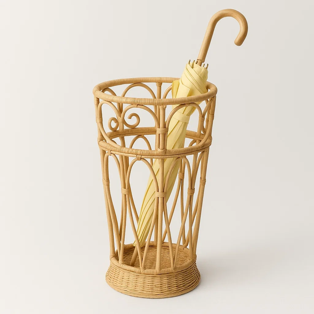 Portaombrelli in rattan con design intrecciato