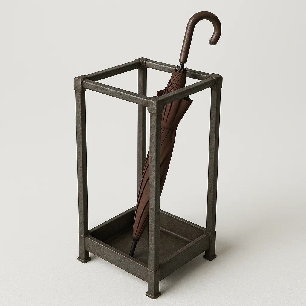 Portaombrelli in metallo marrone 22×22×50 cm