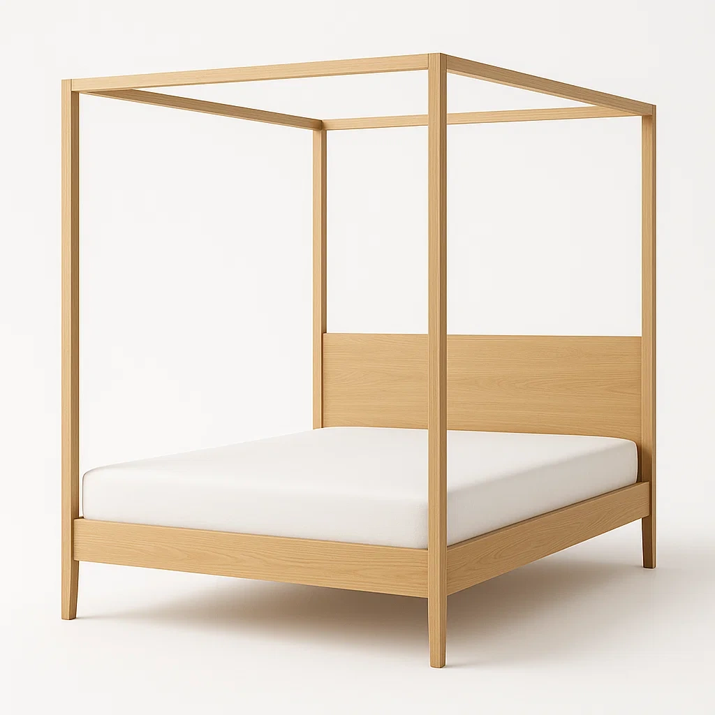 Letto a baldacchino in legno