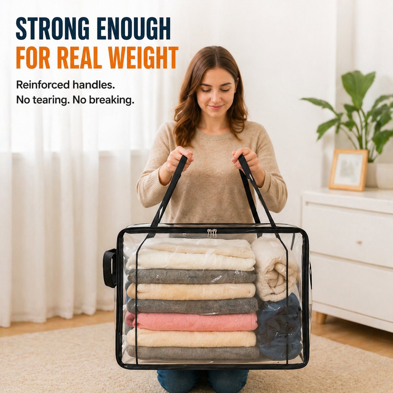 🎁 Holiday discounts Sale 50% OFF📦Large Heavy-Duty Thick Plastic Clear Storage Bag for Clothes, Moving & Storage