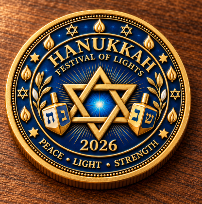 🏆Flash Sale 50% OFF - Hanukkah 2026 Lion of Judah Collector Coin – Gold-Tone Festival of Lights Keepsake