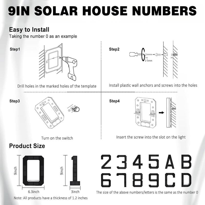 🔥Last Day 75% OFF🔥Solar Lighted House Numbers LED Numbers, Waterproof for Outside