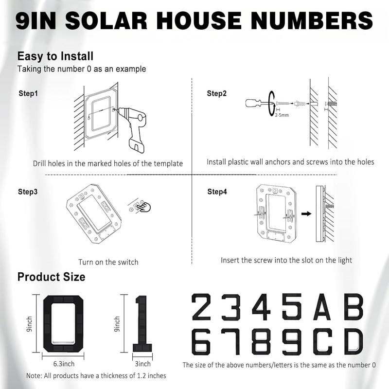 🔥Last Day 75% OFF🔥Solar Lighted House Numbers LED Numbers, Waterproof for Outside