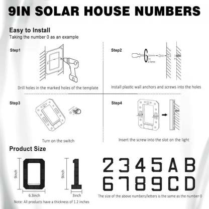 🔥Last Day 75% OFF🔥Solar Lighted House Numbers LED Numbers, Waterproof for Outside