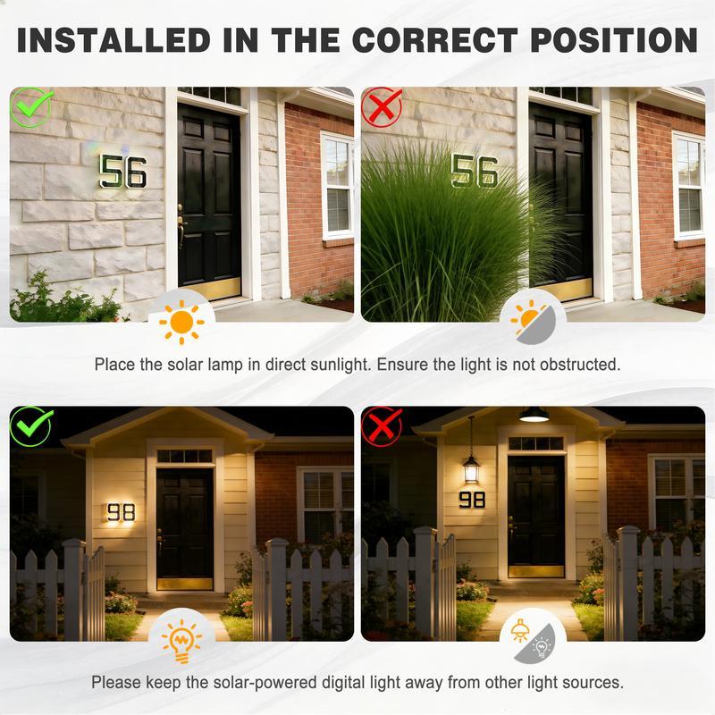 🔥Last Day 75% OFF🔥Solar Lighted House Numbers LED Numbers, Waterproof for Outside