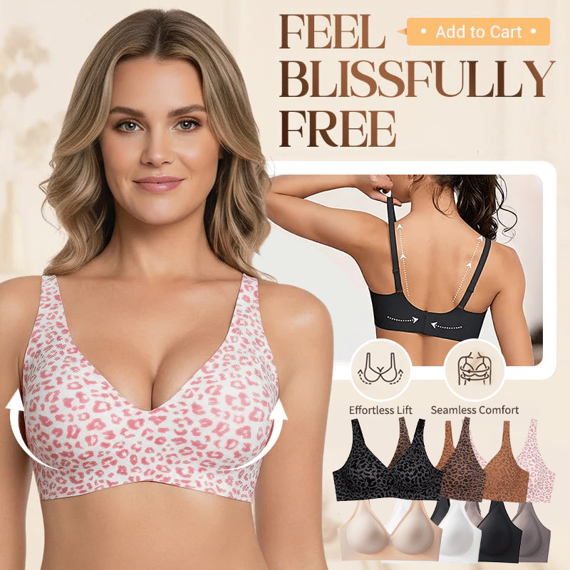 🏆Super Firming Leopard Print Jelly  Bra | Women Wirefree Bras 👍No More Sagging Breasts