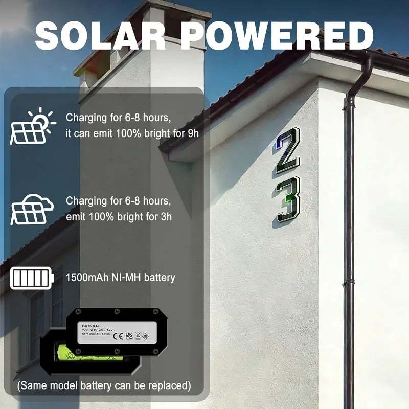 🔥Last Day 75% OFF🔥Solar Lighted House Numbers LED Numbers, Waterproof for Outside