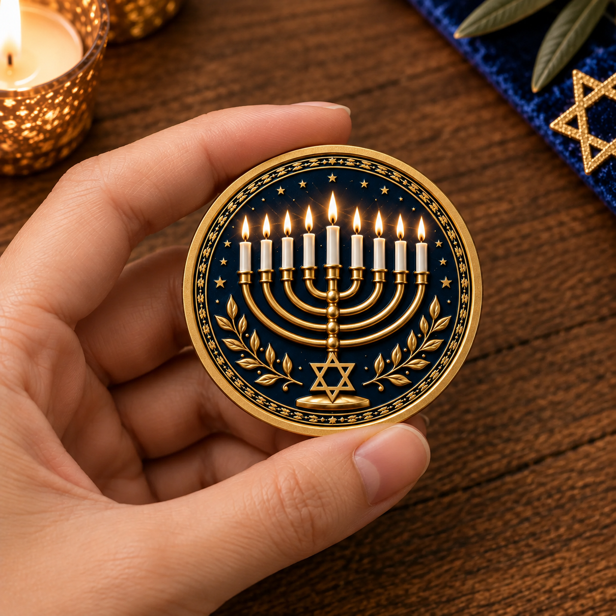 🕎Hanukkah Gelt Keepsake Collection – 8 Nights • 8 Blessings | 8-Piece Commemorative Coin Gift Set