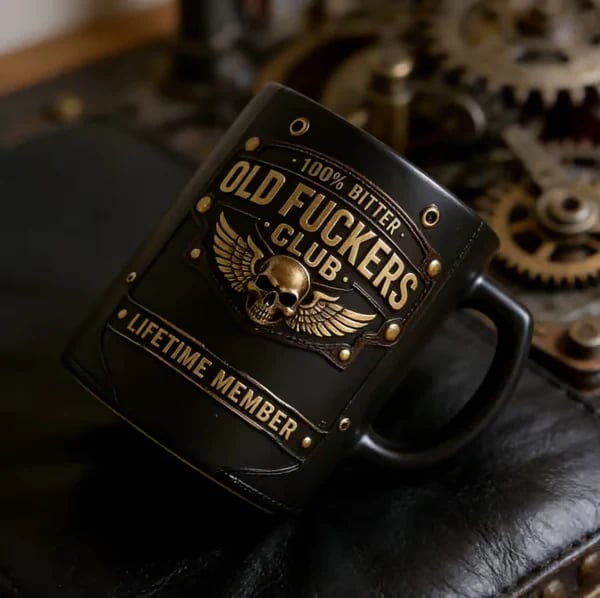 ☕ OLD FUCKERS CLUB Mug - 100% Bitter, Always Real. Lifetime Member. 😎💀