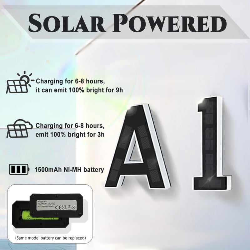 🔥Last Day 75% OFF🔥Solar Lighted House Numbers LED Numbers, Waterproof for Outside