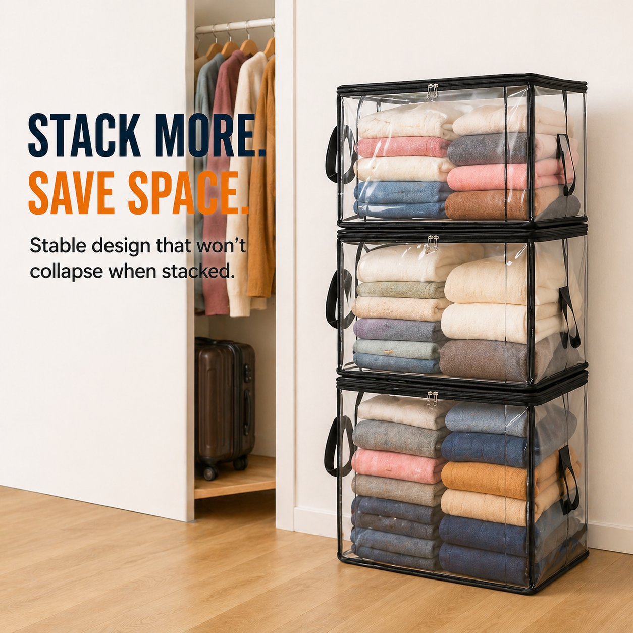 🎁 Holiday discounts Sale 50% OFF📦Large Heavy-Duty Thick Plastic Clear Storage Bag for Clothes, Moving & Storage