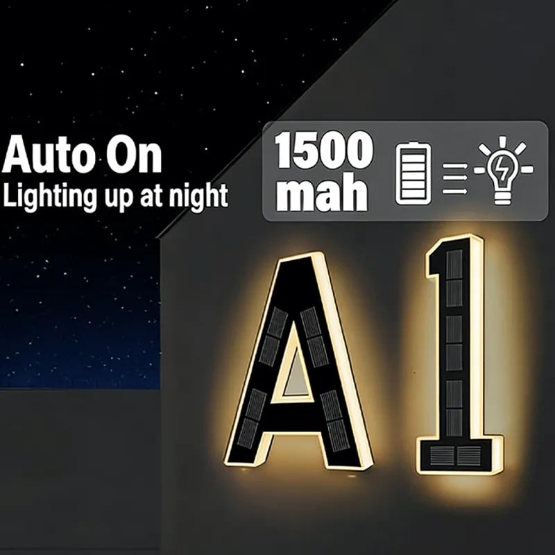 🔥Last Day 75% OFF🔥Solar Lighted House Numbers LED Numbers, Waterproof for Outside