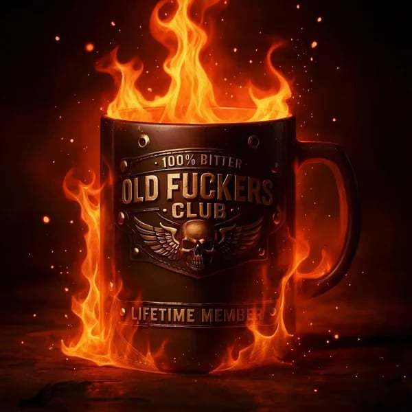 ☕ OLD FUCKERS CLUB Mug - 100% Bitter, Always Real. Lifetime Member. 😎💀