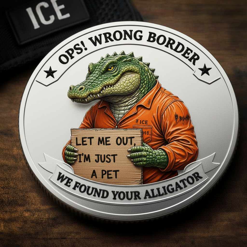 "ICE Alligator Challenge Coin – When Negotiations Are Not an Option"