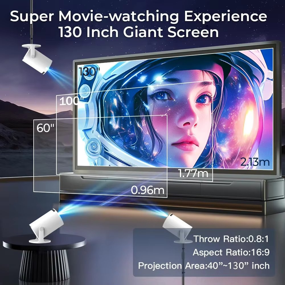 🎥✨Portable 2.4G/5G Wifi Smart Projector – 4K Home Cinema & Game 1080P HD Projector