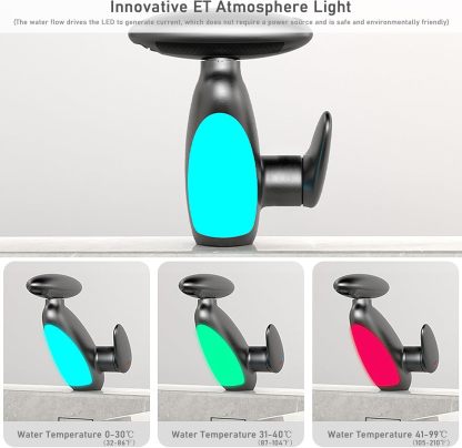 LED Bathroom Faucet with Multicolor Light, 360° Swivel & Pull-Out Spout, 4 Spray Modes