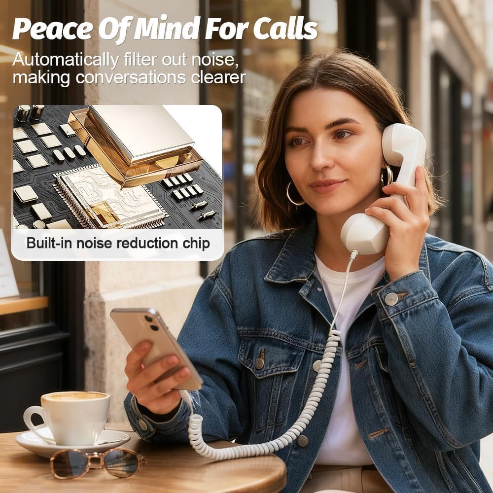 📞 Retro Phone Handset with Type-C Cable