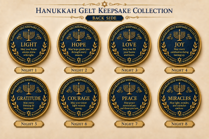 🕎Hanukkah Gelt Keepsake Collection – 8 Nights • 8 Blessings | 8-Piece Commemorative Coin Gift Set